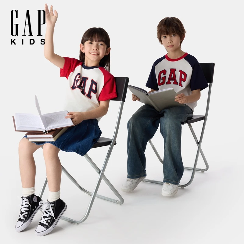 【爆款插肩袖】Gap男女童25夏季插肩袖纯棉短袖透气687260