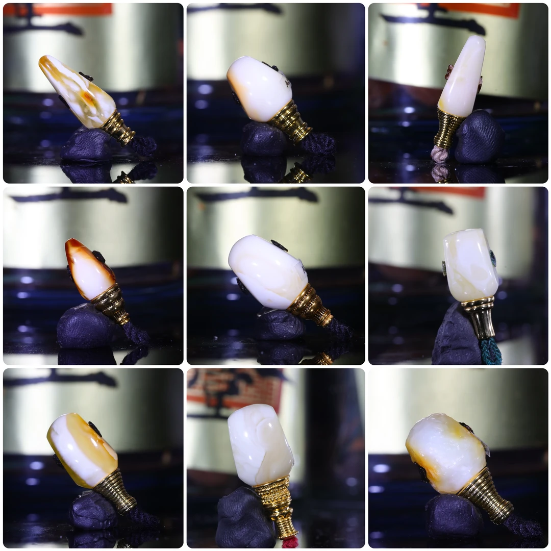 蜜蜡马蹄三通合集天然原矿一物一图金瓷白蜡沁色虎皮分体三通佛头