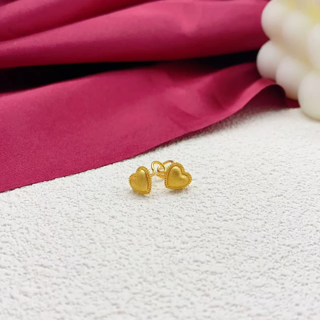 【木韵阁】足金999 黄金5G爱心耳钩时尚百搭耳钉 2.07