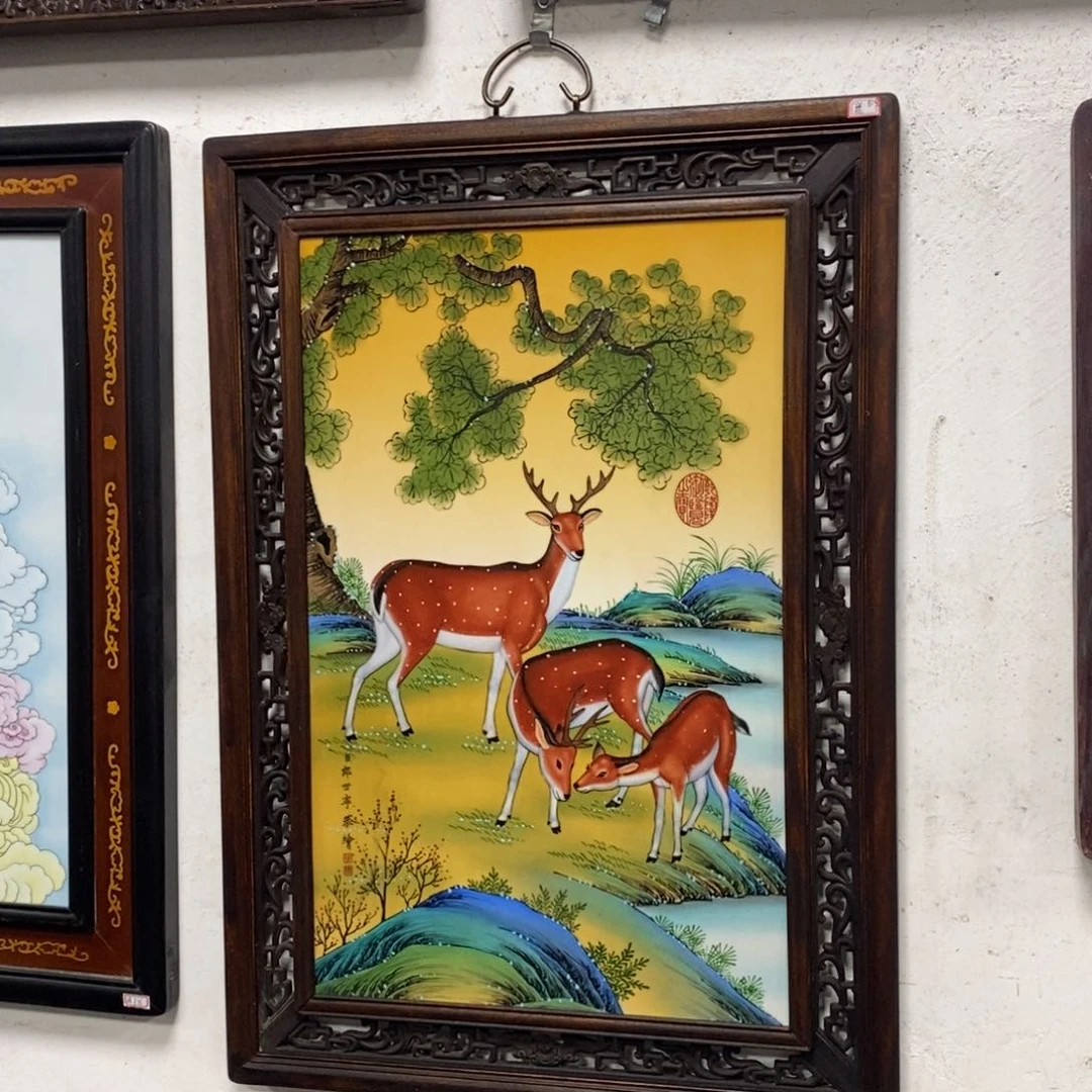 瓷片75*52 景德镇瓷板画柴窑烧制