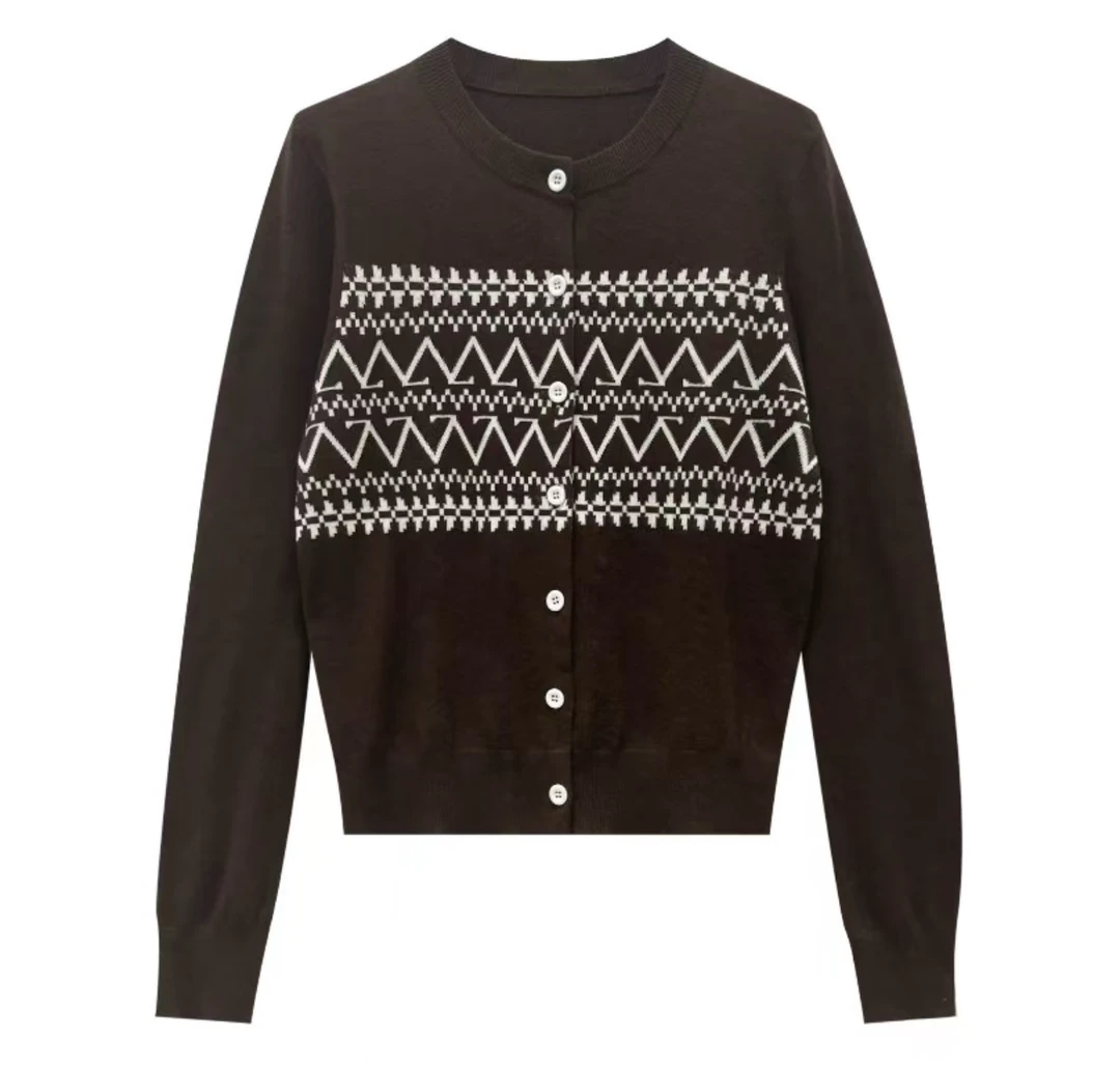 【深圳设计师】秋季新款圆领薄款正肩针织衫上衣58046