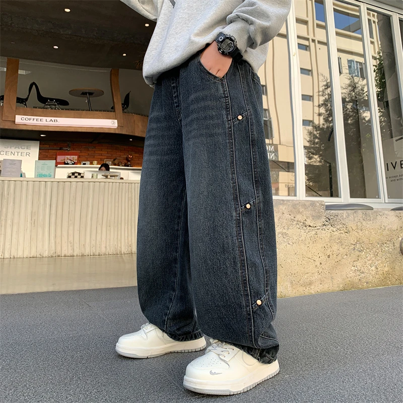 男童裤子春秋款2025新款儿童秋装韩系牛仔裤宽松大童秋季长裤帅气