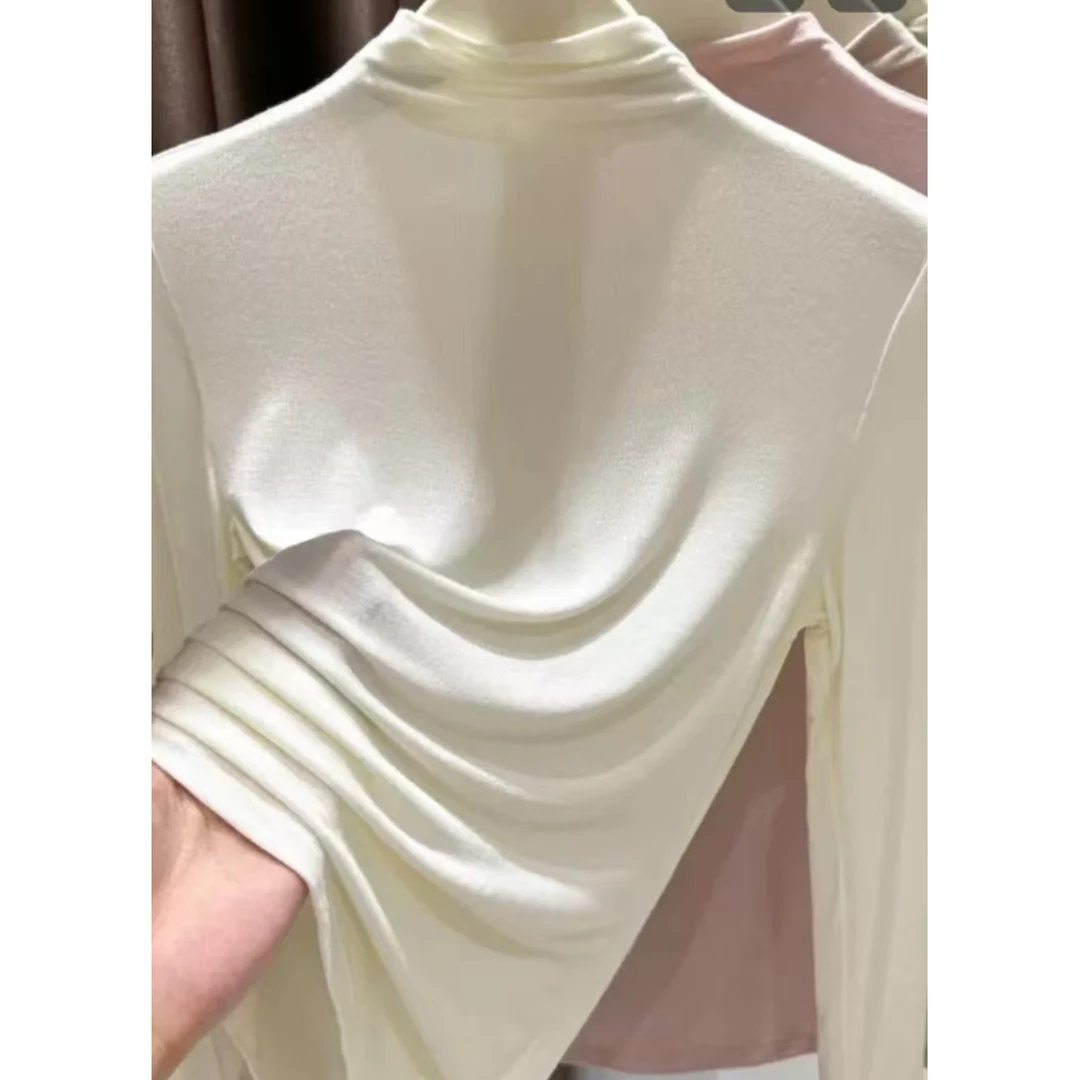 MY103半高领打底衫女春秋冬内搭显瘦软糯面膜长袖毛针织衫-ZHA
