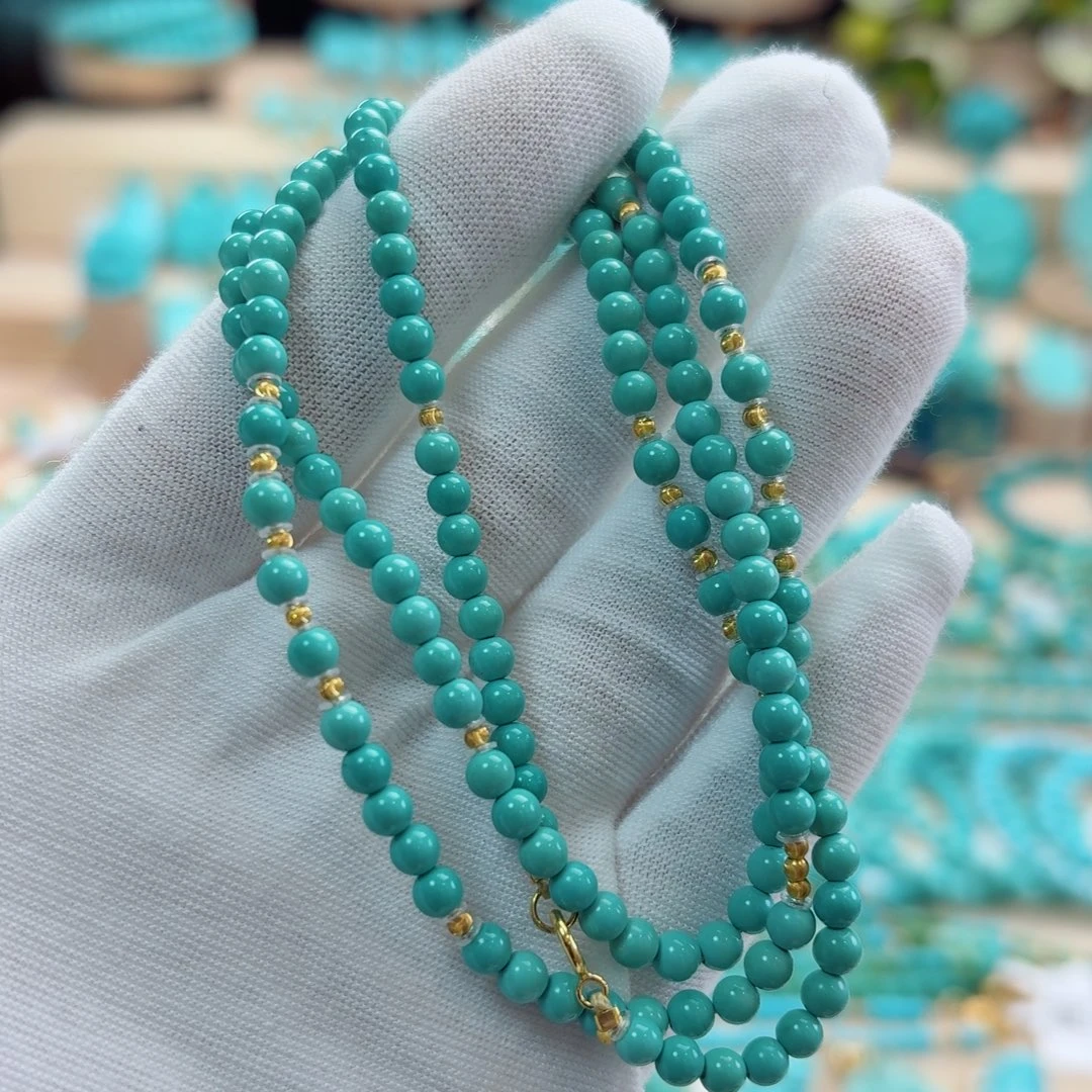 绿松石18K金镶嵌珠宝奇石3.6