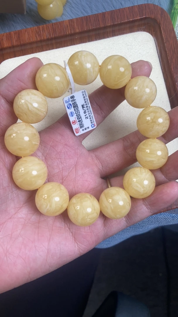 18➕虎皮妖妖花琥珀蜜蜡同料