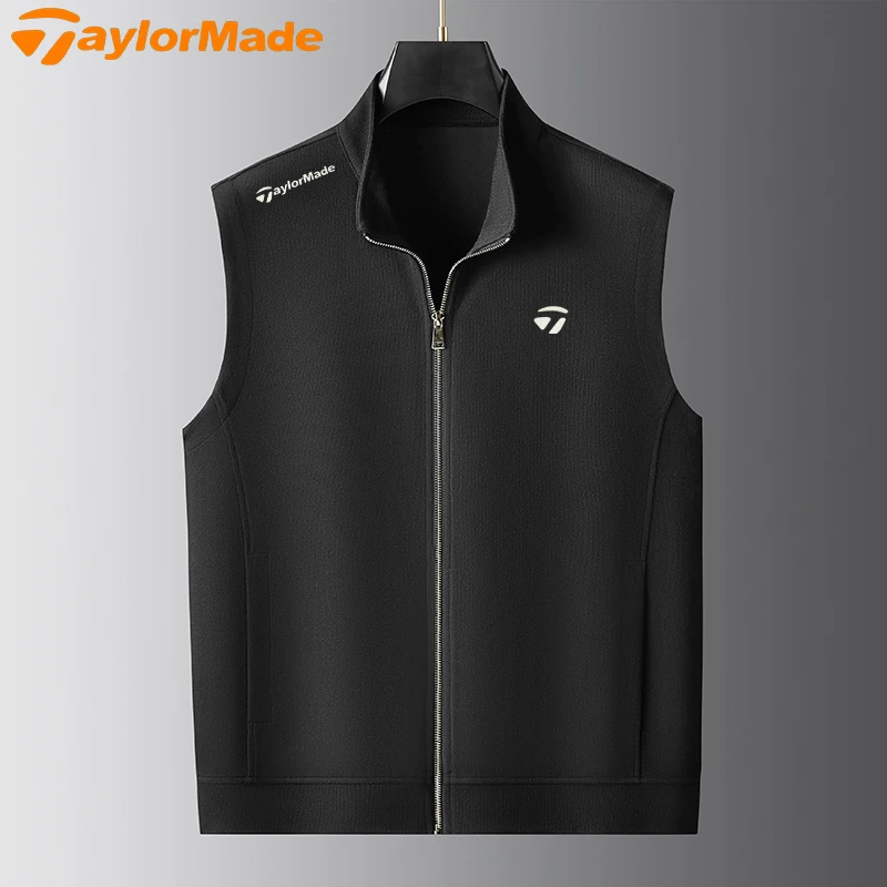 Taylormade泰勒梅高尔夫男士马甲春秋户外运动休闲立领无袖上衣男
