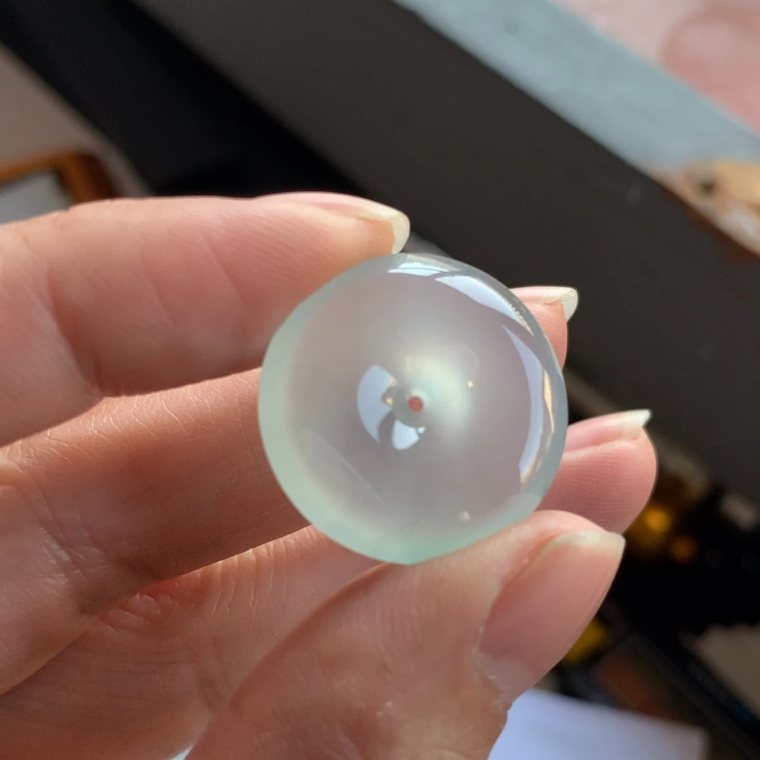 翡翠颈饰18K金镶嵌天然缅甸翡翠吊坠22.9-5.8