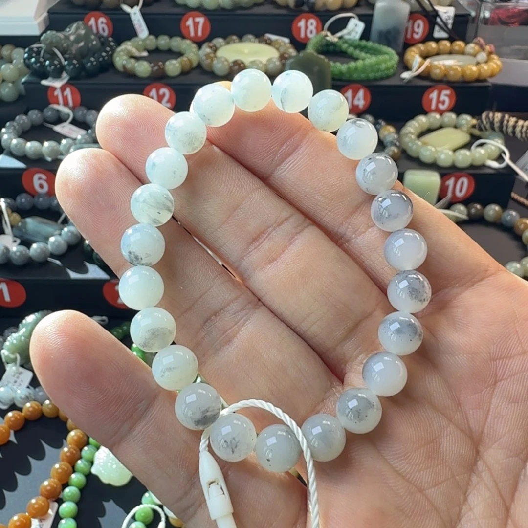 和田玉未镶嵌手链（NGTC国检证书）新疆若羌青花卡8