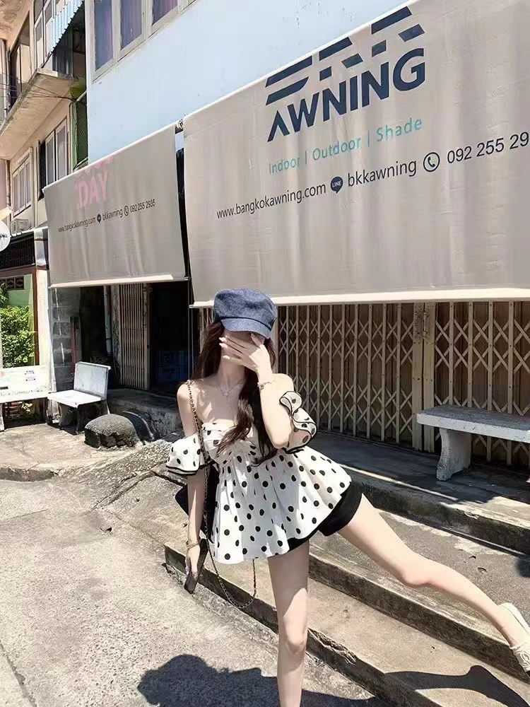 新疆包邮-【2814】波点衬衫-衣长36