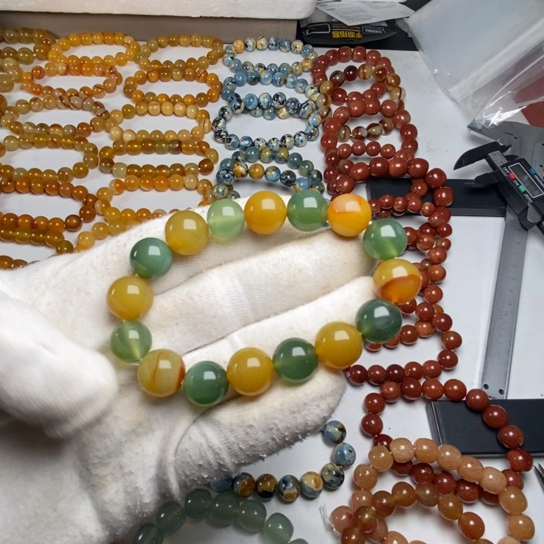 蛇纹石玉手链未镶嵌福利微瑕