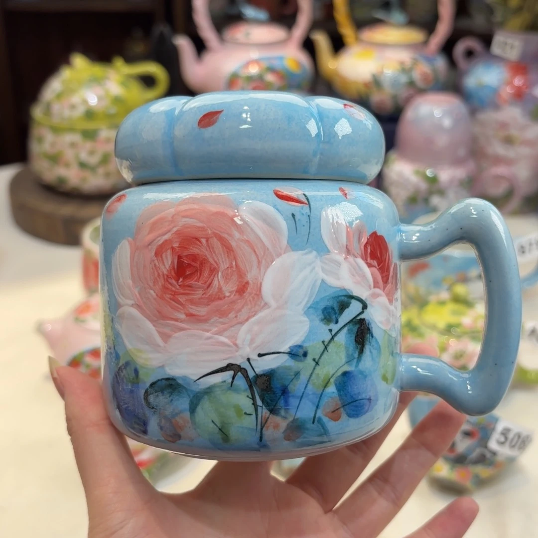 景德镇手绘高温釉下彩陶瓷茶具