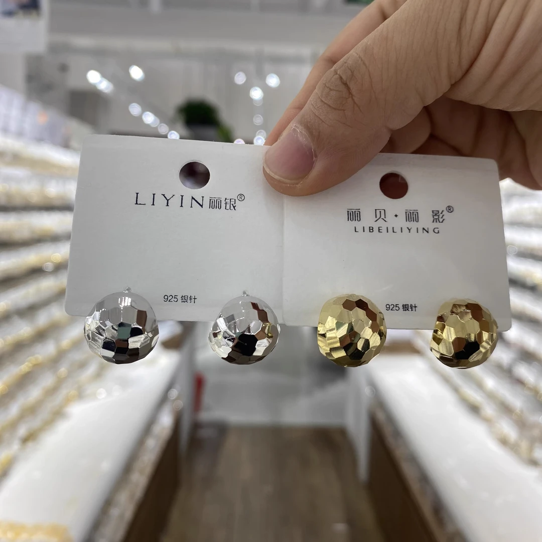 铜合金耳饰 5940 LIYIN 丽银品牌新款s925银针金属感冷淡风耳环