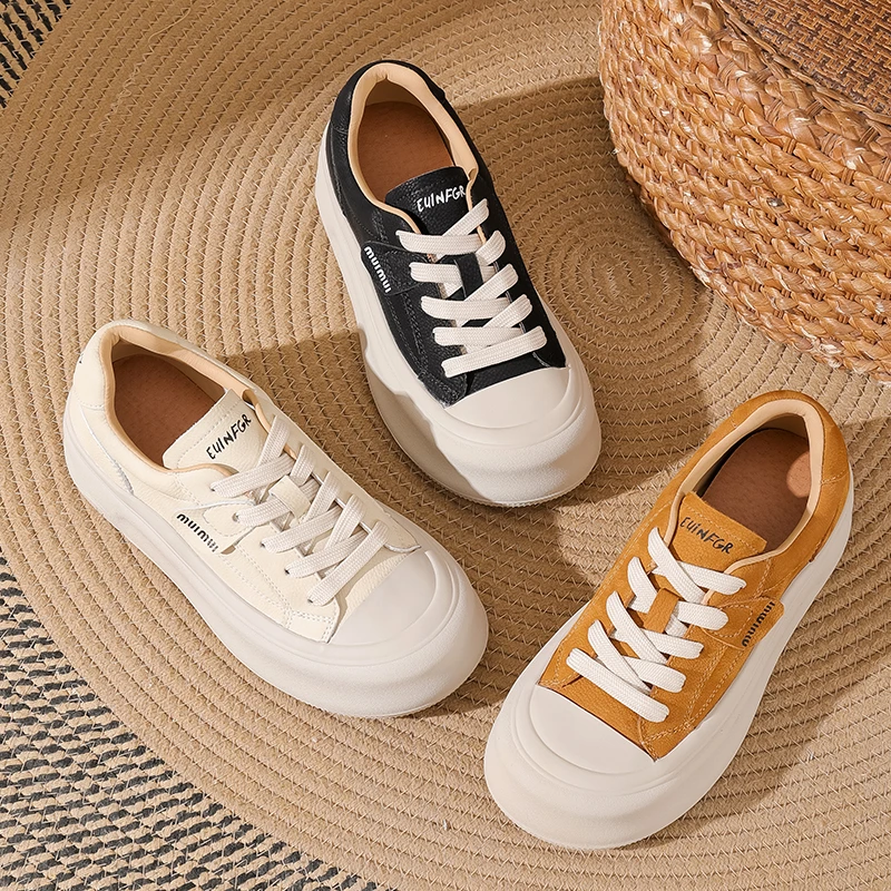 新款休闲板鞋厚底百搭运动夏季系带单鞋复古女鞋潮流时尚82397