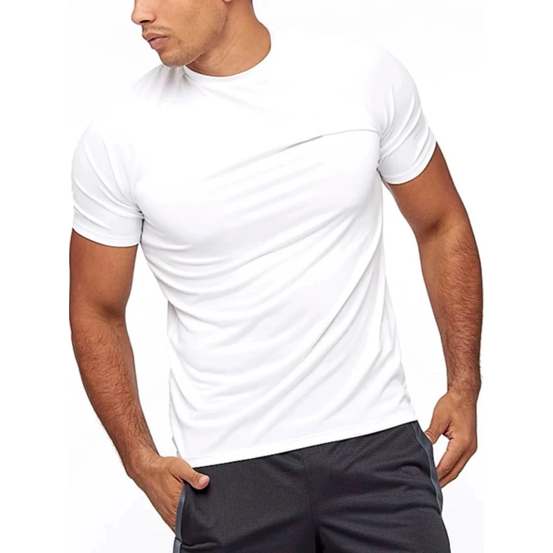 速干健身系列！！夏季透气速干短袖休闲纯色T恤通勤运动T恤8139
