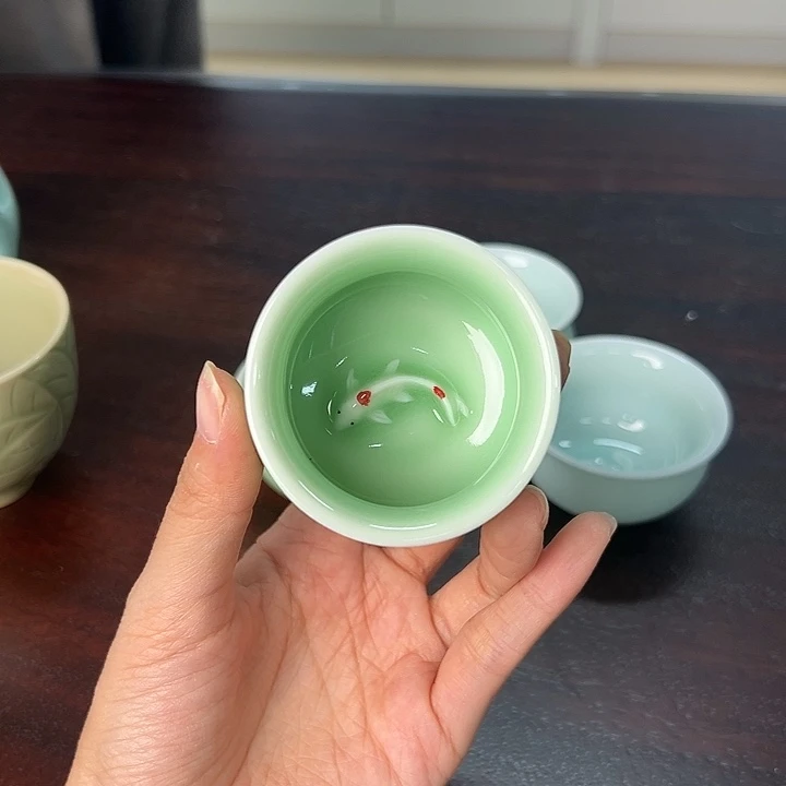 龙泉云间青瓷小米茶器