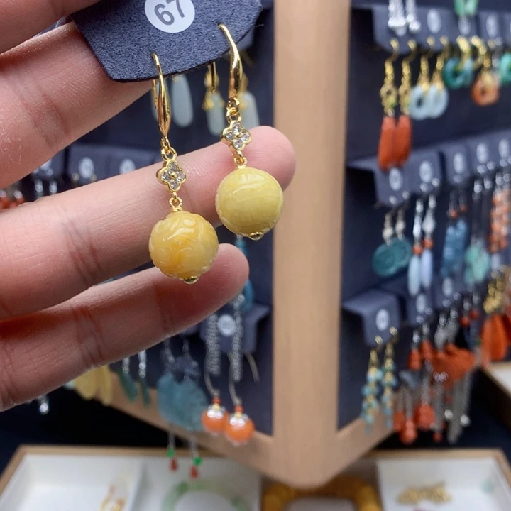 未镶嵌翡翠耳饰珍**艺耳饰