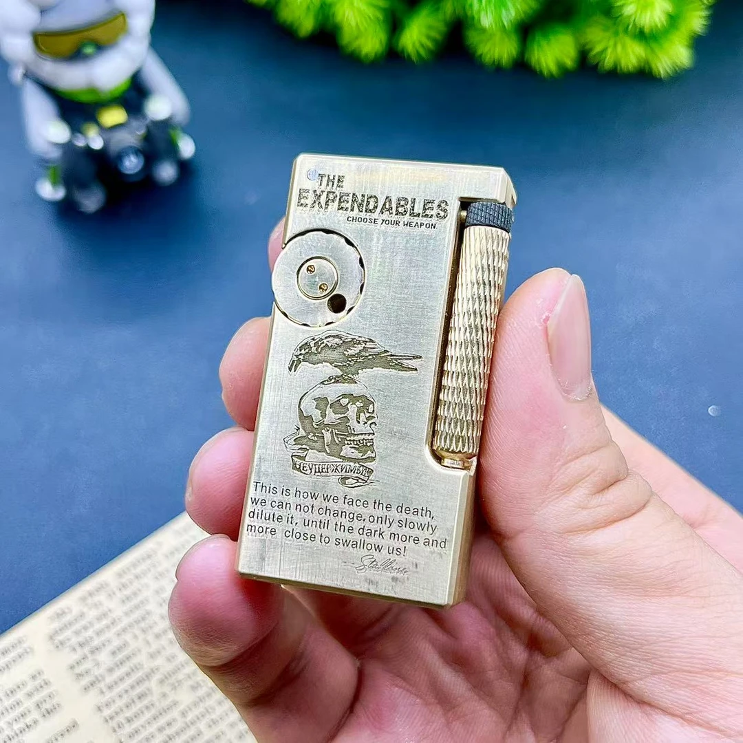 黄铜双油仓煤油打火机 侧滑轮煤油打火机 搓轮抬臂打火机 包邮