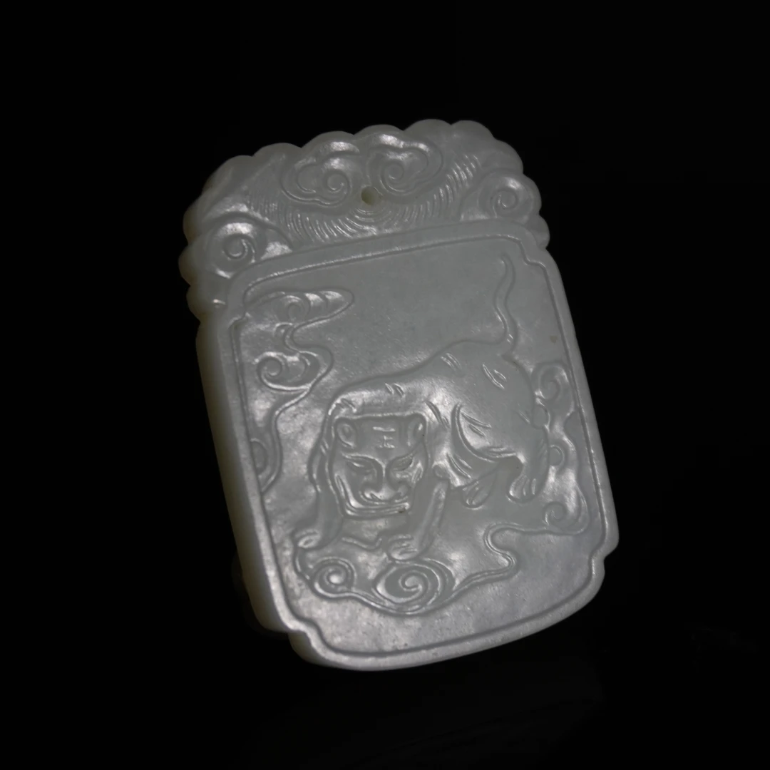 清代和田玉寅虎牌/012092/收藏/传承/【友谊文物商店】