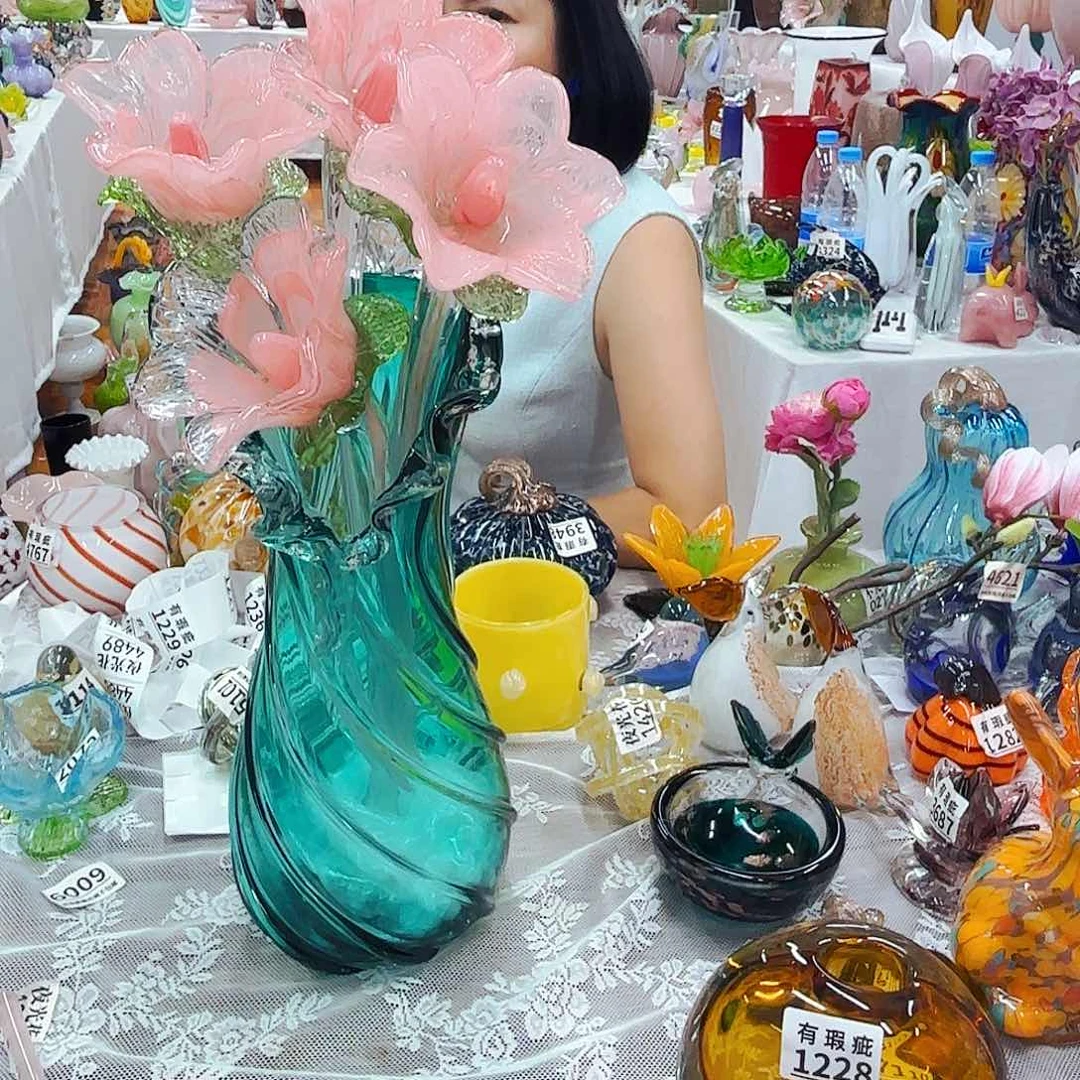 安妮家居琉璃花瓶摆件1瓶4花