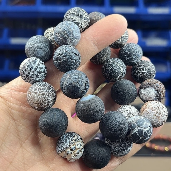 玛瑙未镶嵌手链T25黑药芝多样发其一卡17