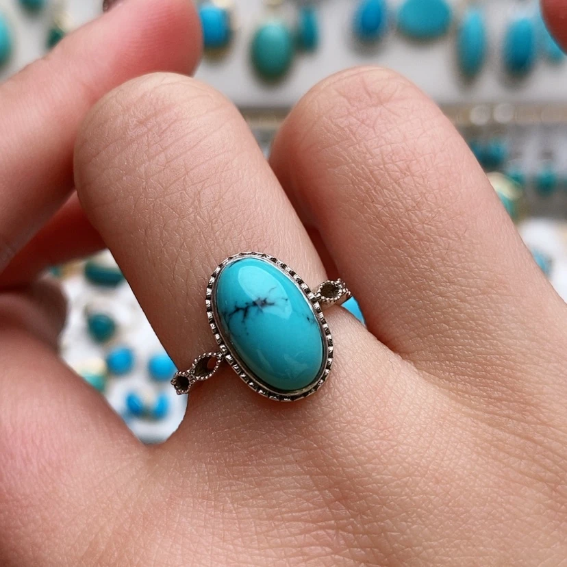 【闪购商品】绿松石戒指银S925镶嵌