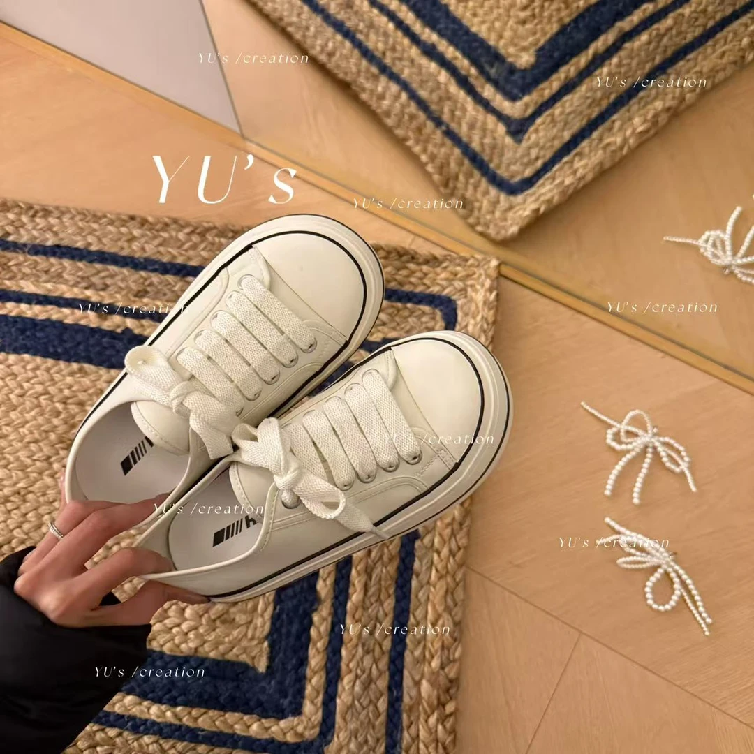 【胖胖专属】“甜甜圈”｜丸子头小白鞋25new可拆卸珠饰10-2257