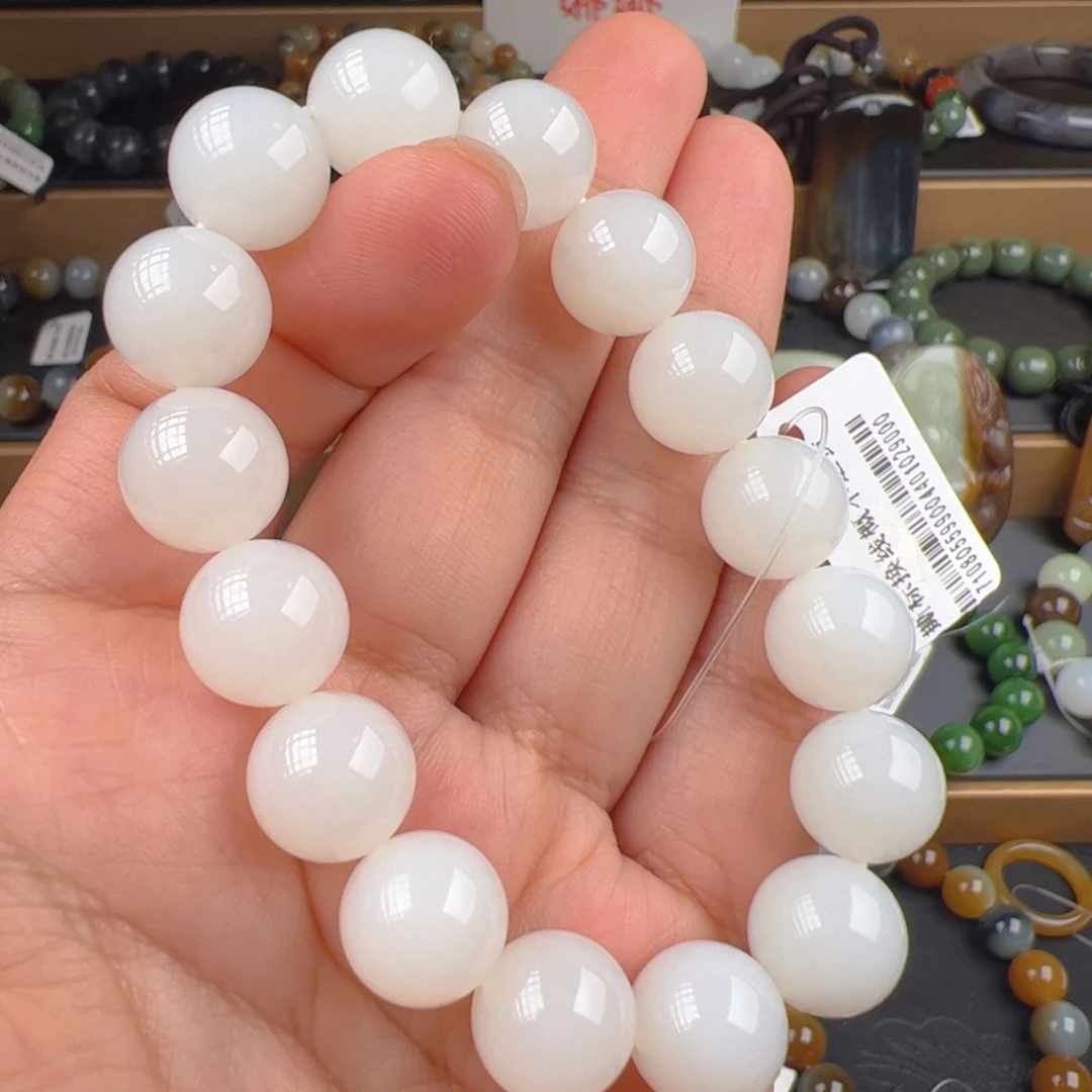 和田玉未镶嵌手链新疆且末羊脂玉卡12