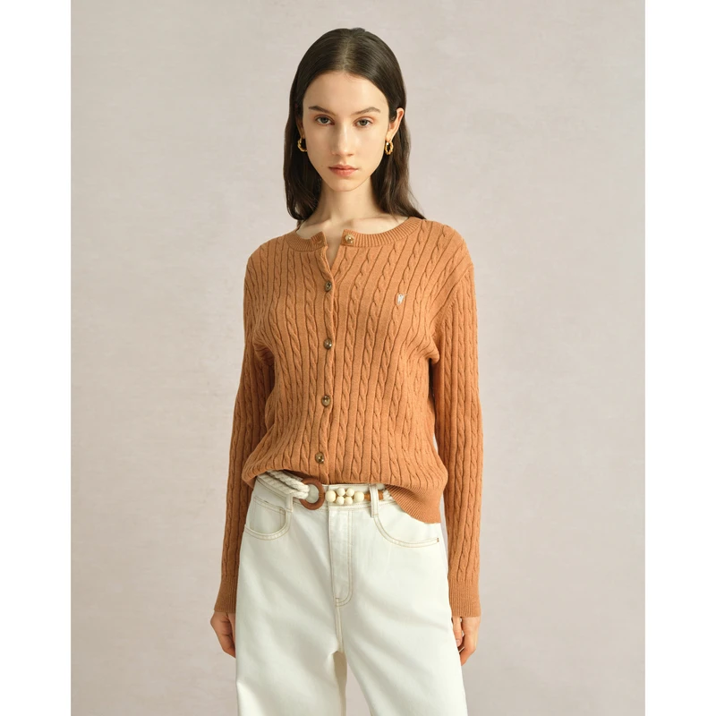 POLOWALK秋冬女装长袖短款休闲圆领运动毛衣针织衫AH6W43580971