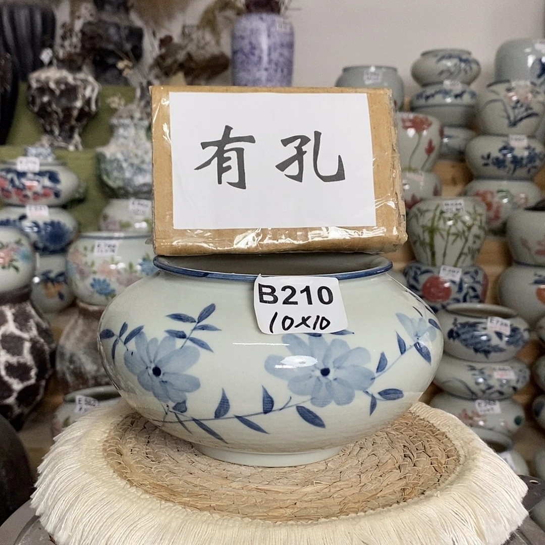 景德镇纯手绘陶瓷花盆 B210