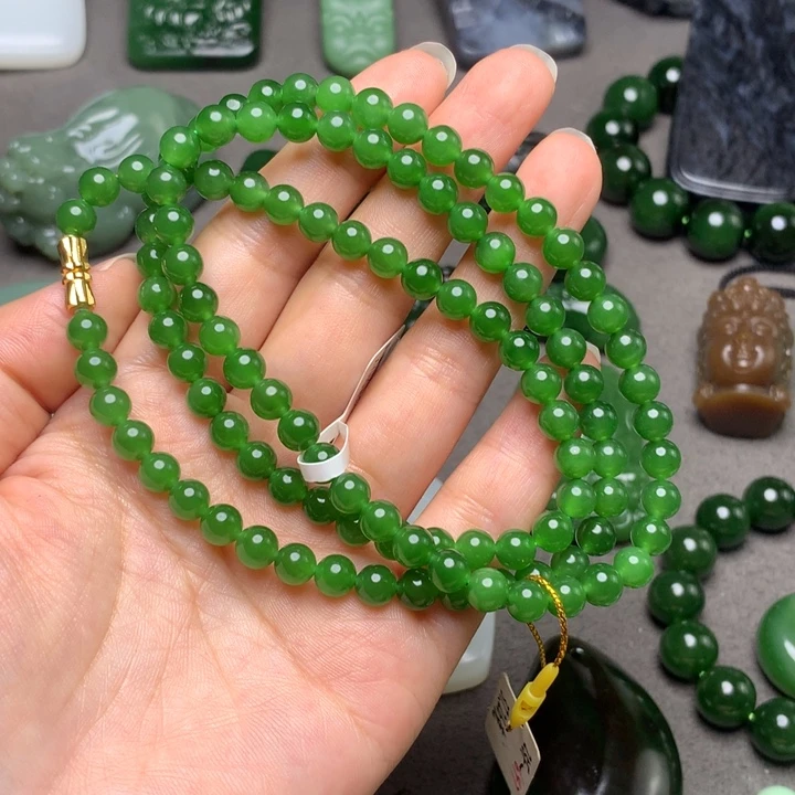 和田玉未镶嵌颈饰珠链108颗