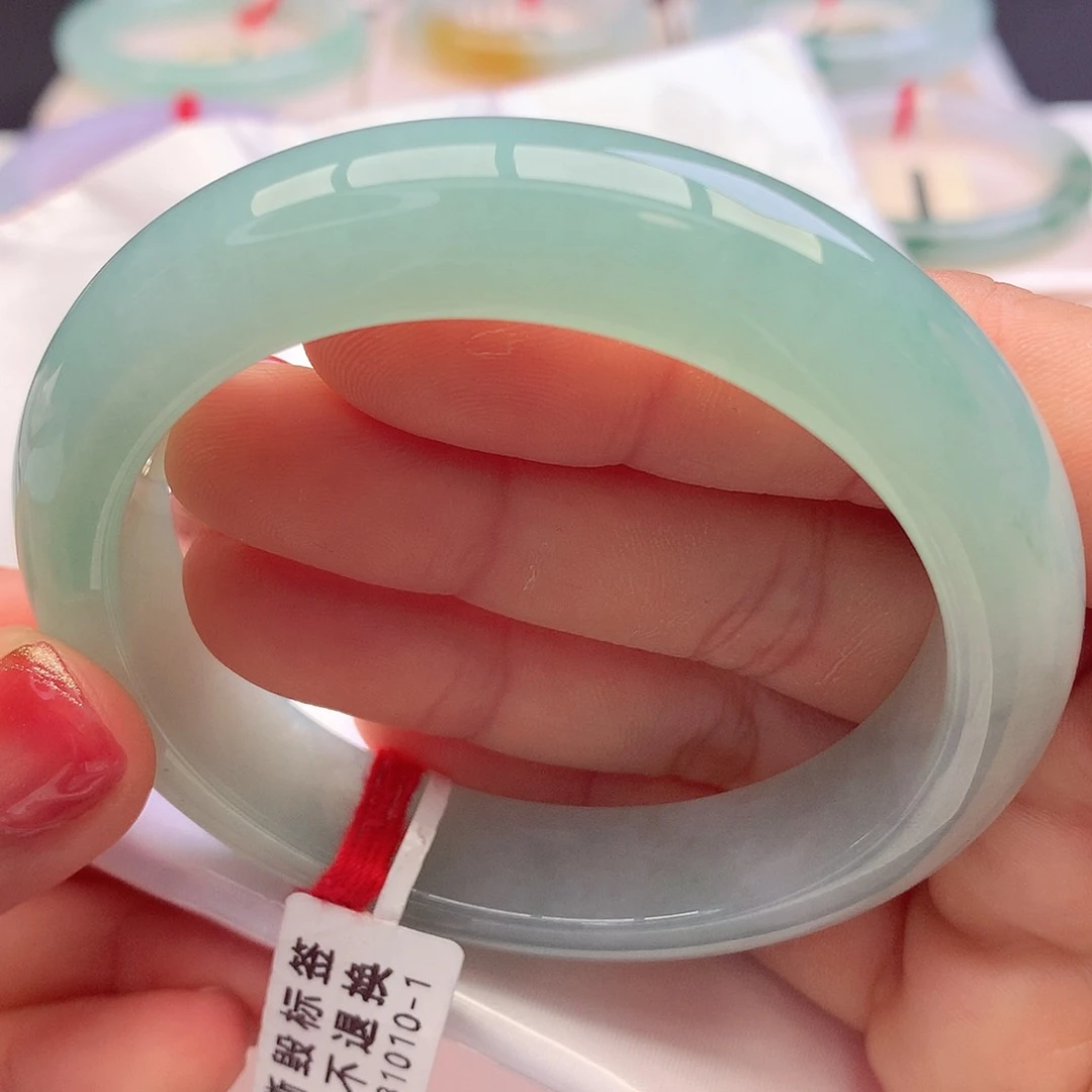 未镶嵌手镯翡翠5657圈口青苹果绿青苹果乐园25号