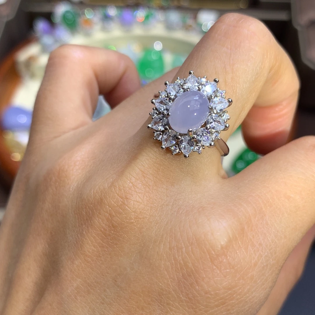 翡翠颈饰银S925镶嵌翡翠吊坠