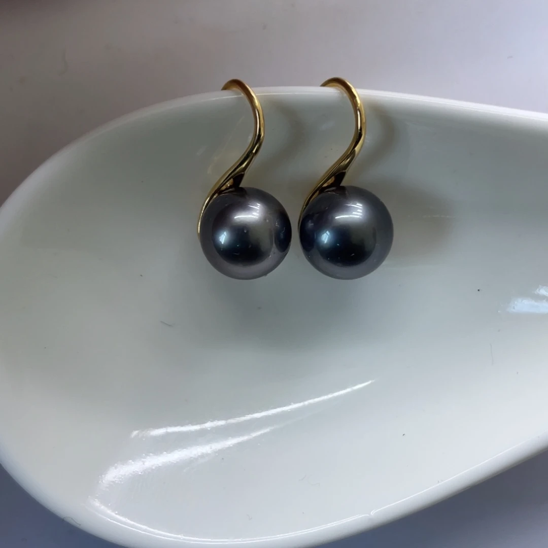 银S925镶嵌海水珍珠耳饰