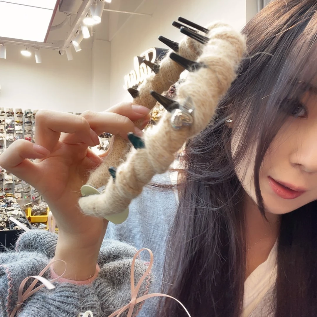 皮质非金属卡其爱心毛线带齿