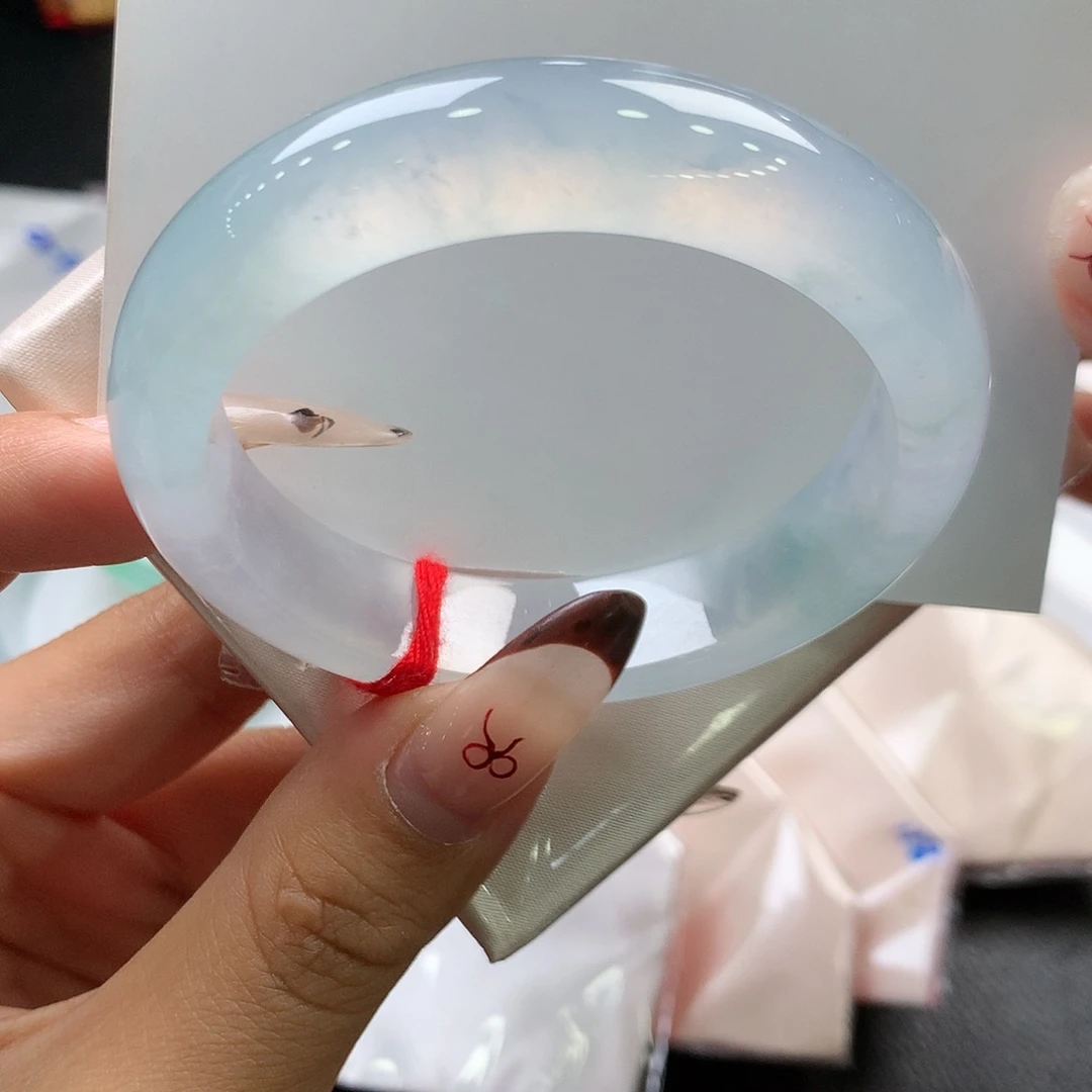 翡翠未镶嵌手镯20号 高冰蓝钢一步到位！