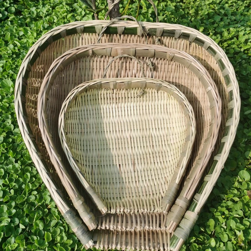 手工制作竹编筲箕 竹篮子菜篮子