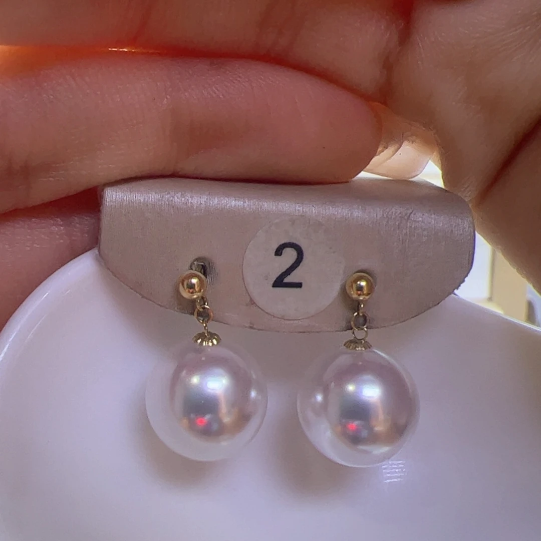 淡水珍珠耳饰18K金镶嵌