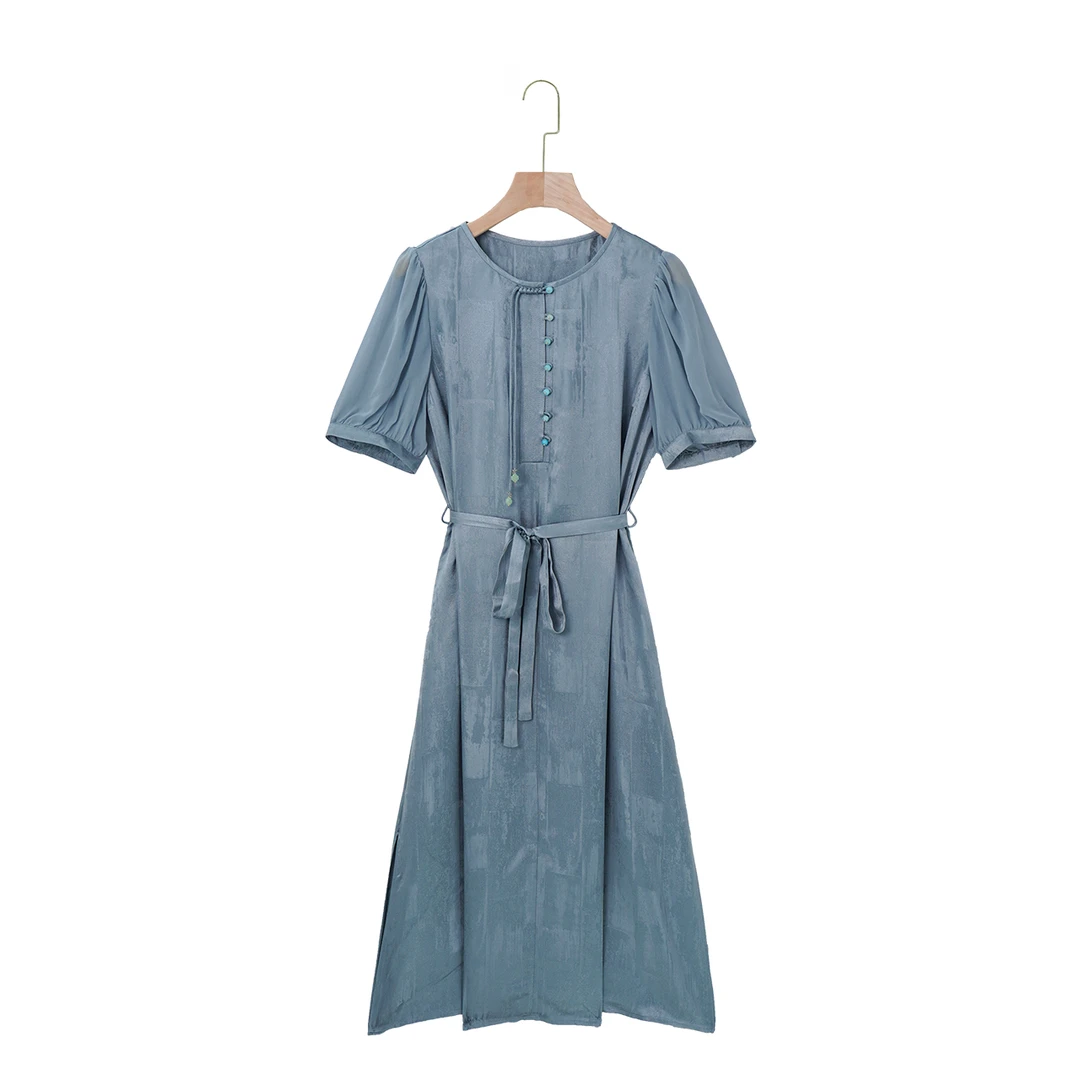 25年夏季22姆米桑蚕丝连衣裙69L6016