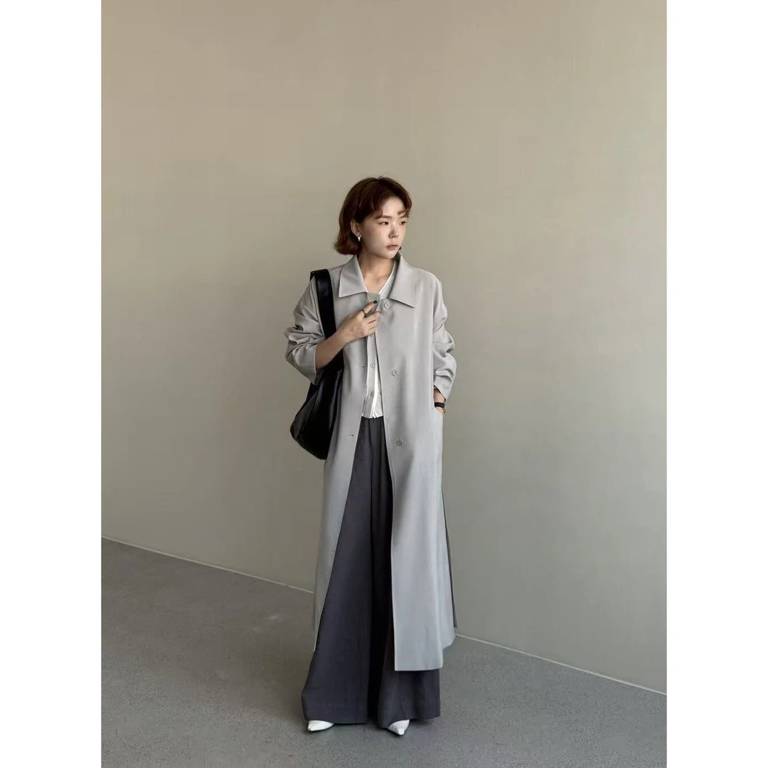 J-57338#抹茶#爱惨了这个质感！！通勤百搭的风衣外套(福利)