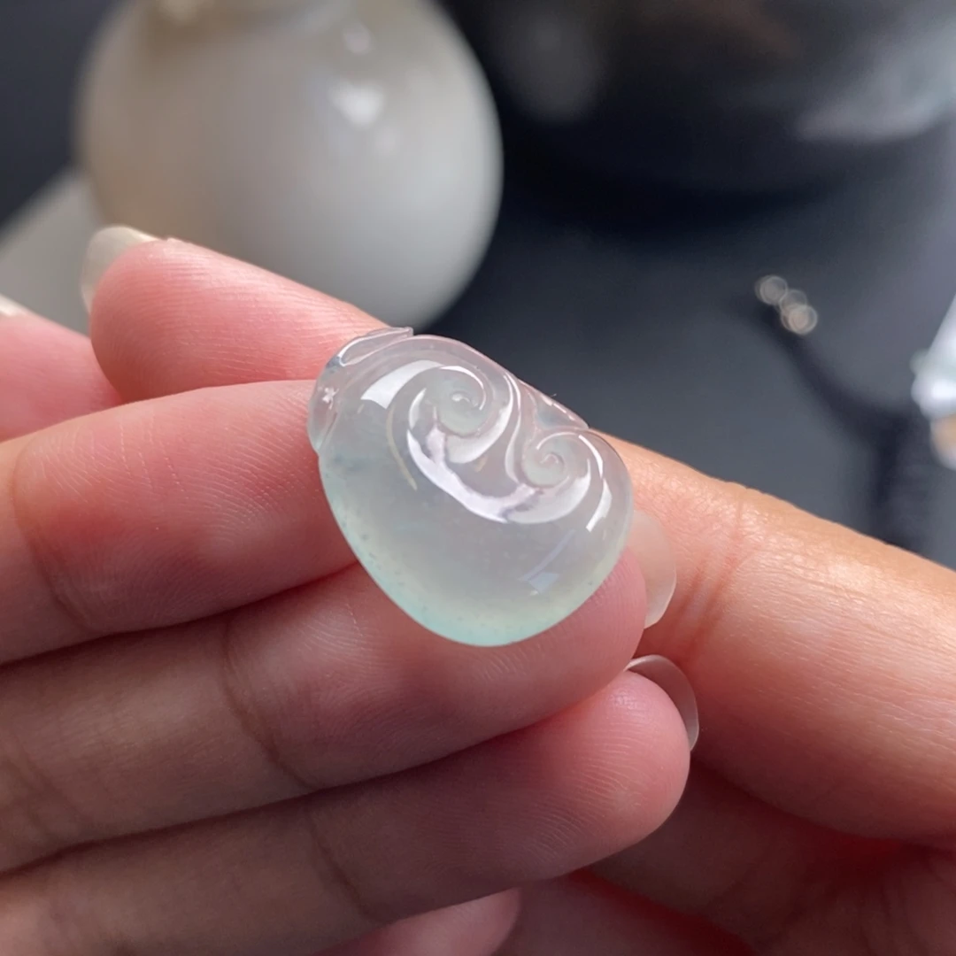 翡翠裸石冰晴胖如意