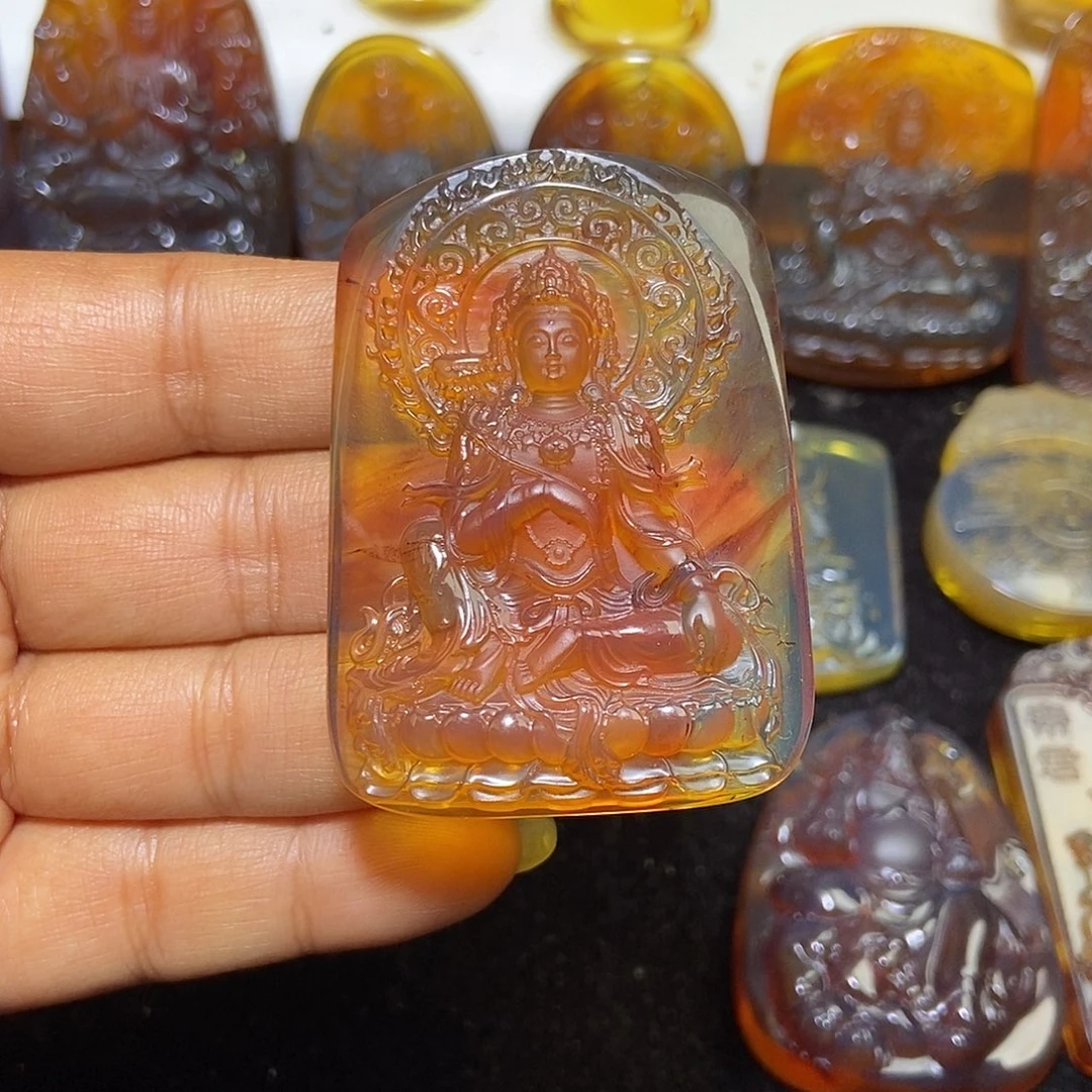 琥珀未镶嵌颈饰缅甸天然琥珀吊坠