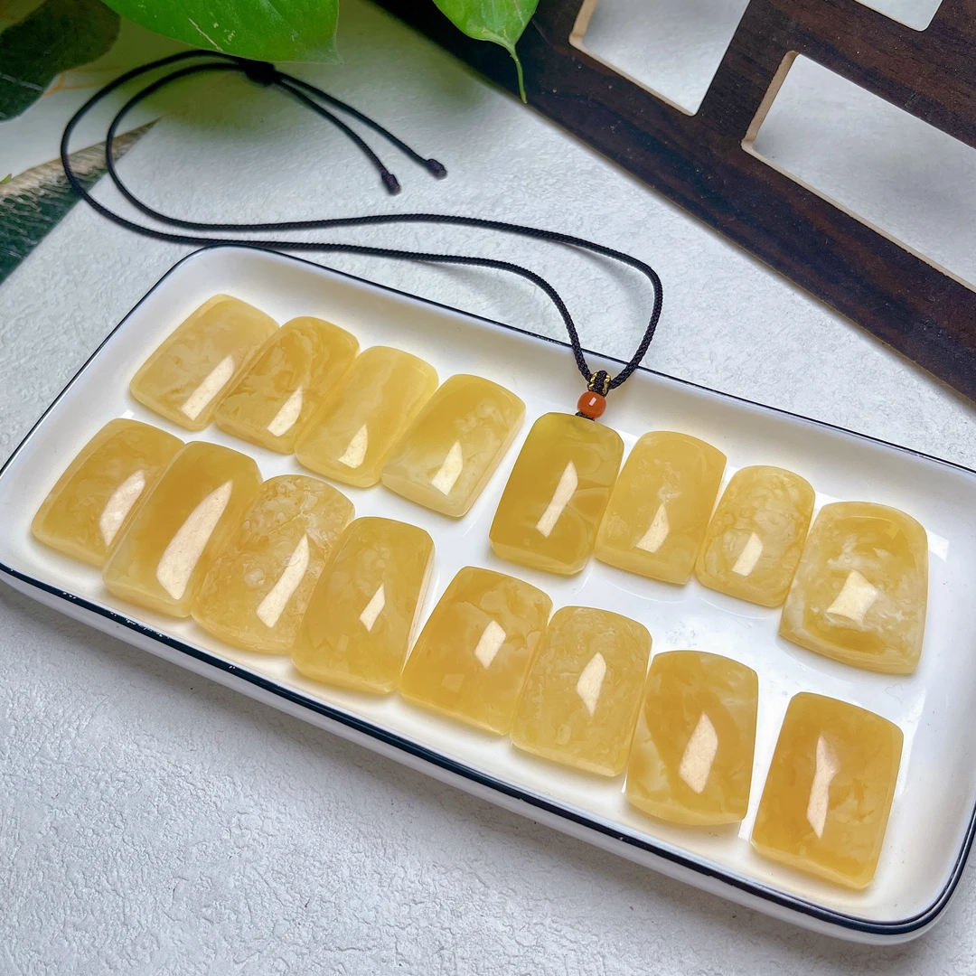 【陌离·平安无事】精品黄白花满蜡平安牌