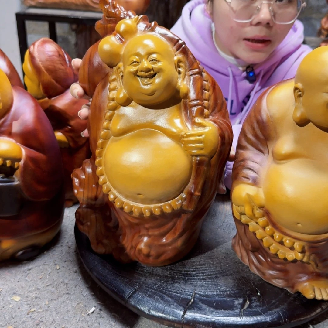 阿***唐木福袋弥勒佛香樟木