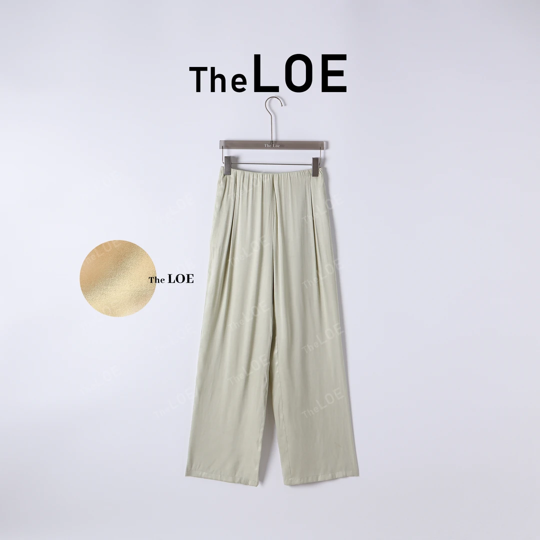 TheLOE/琉璃薄荷 浅绿色天然纤维透气垂垂气质裤#04.28K-G5260