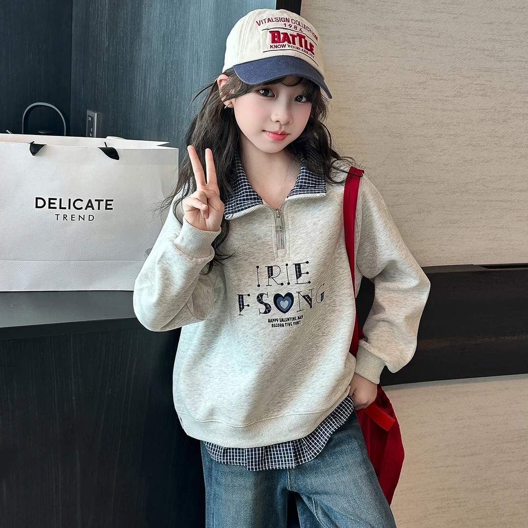 女童套装春秋款2025新款儿童洋气时髦卫衣两件套中大童休闲运动潮