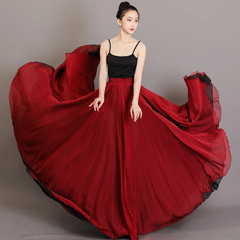 夏辉同款舞蹈服720度天丝舞蹈半身裙双面穿万疆大摆裙古典舞服装