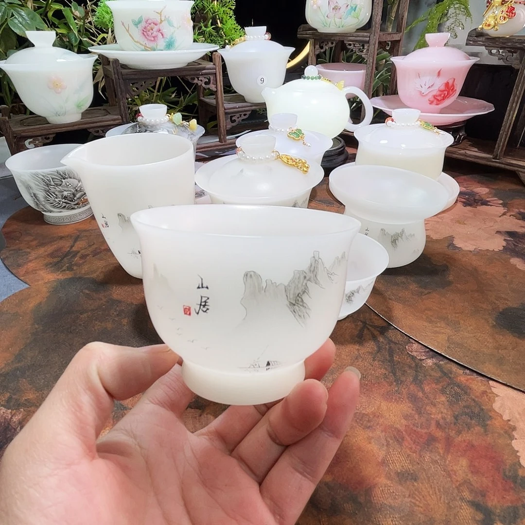 冰晶璞玉素烧水墨山居玉兰杯
