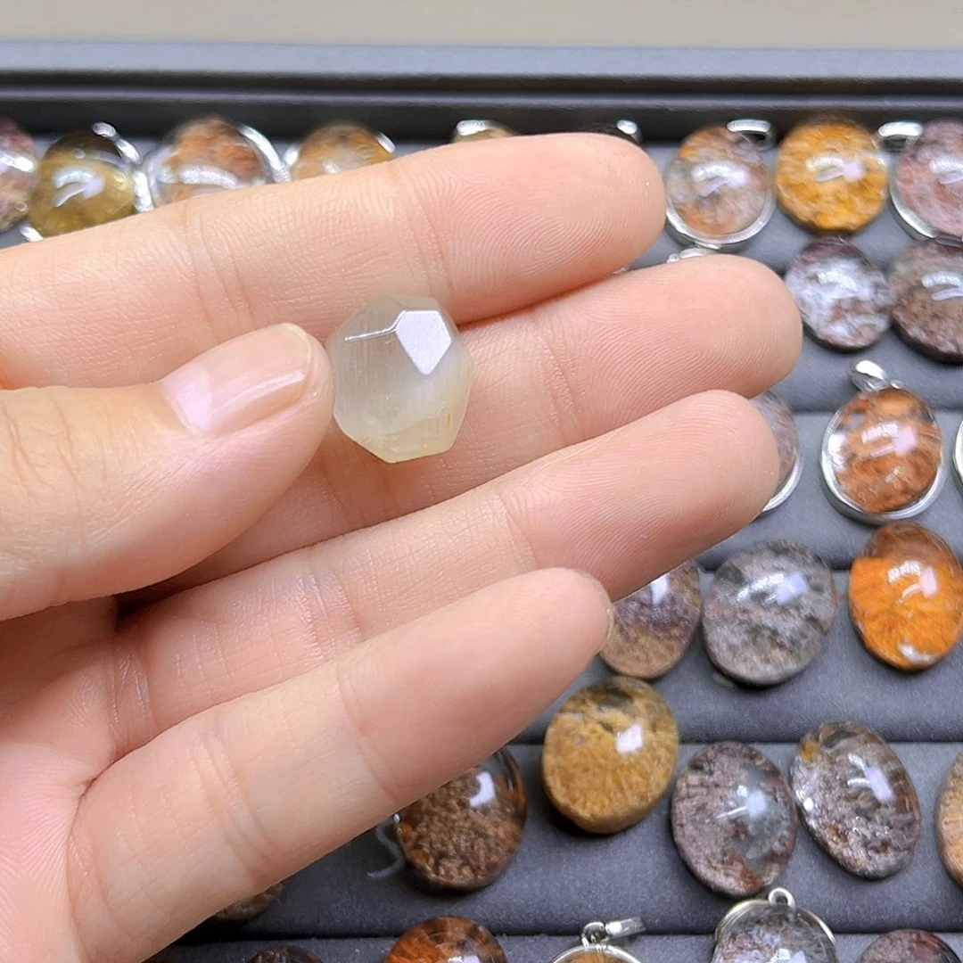 红***月银S800镀金镶嵌吊坠(不含链)水晶