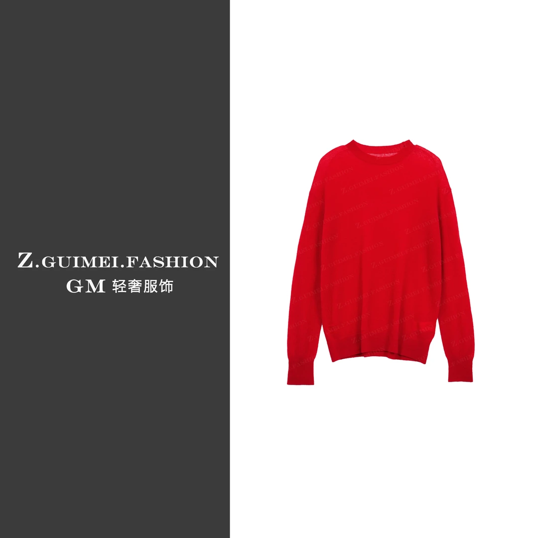【肆姐高定】极简风百搭圆领套头针织长袖T恤X3179