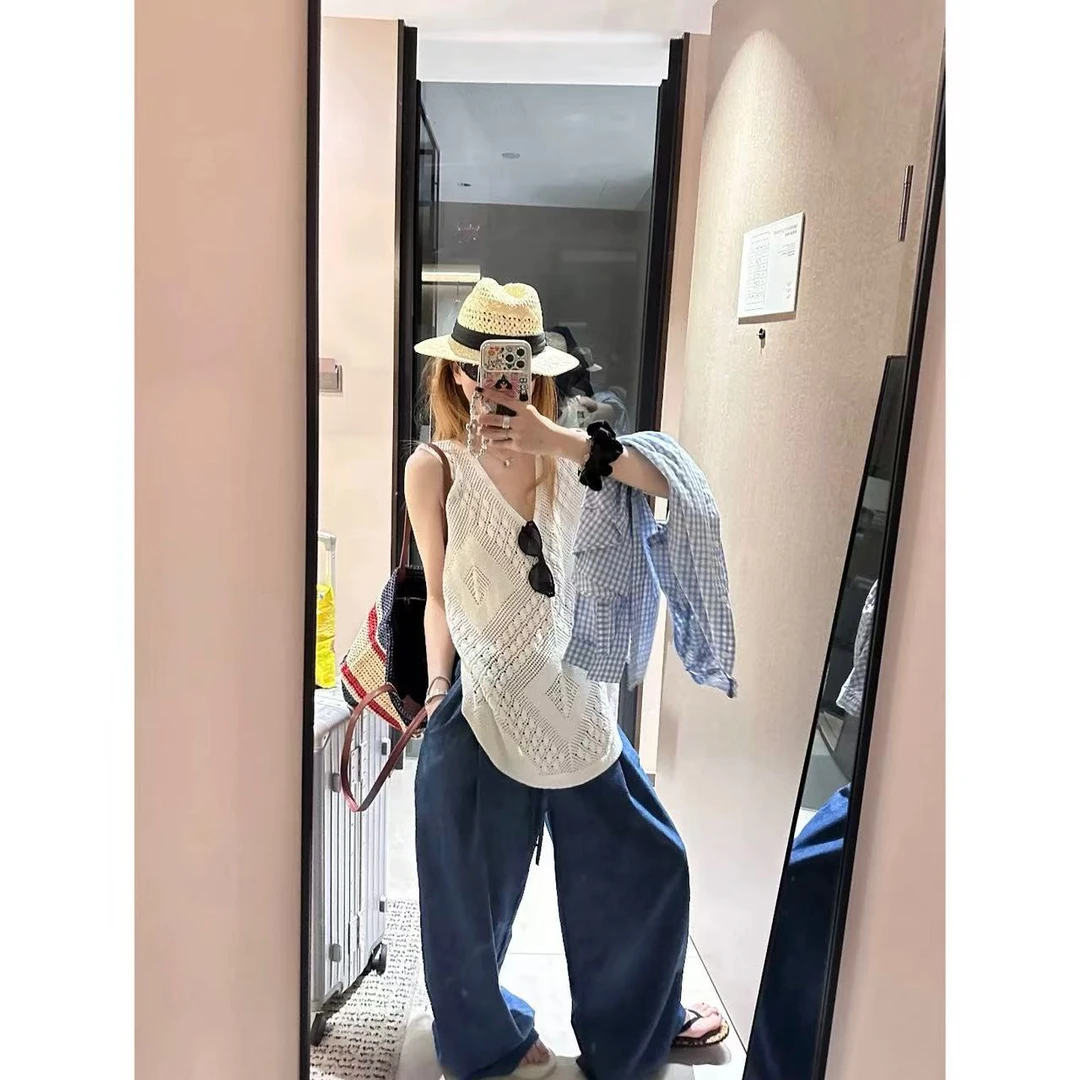 徐秋阳   复古商店  夏季新款百搭时尚休闲显瘦显白牛仔裤MC0086